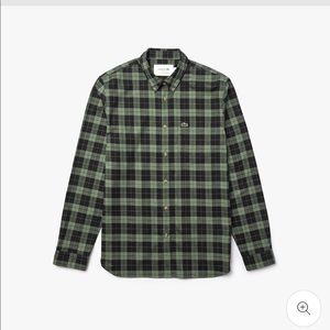 Lacoste Men's Regular Fit Cotton Twill Checkered Shirt